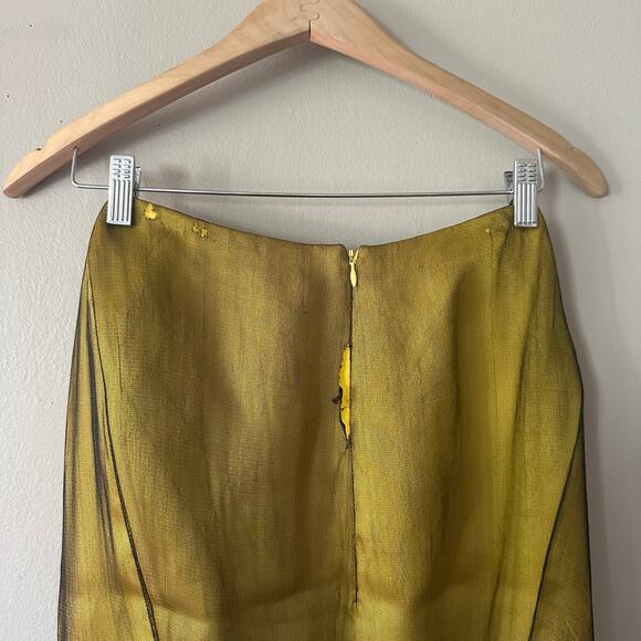 Zac Posen Chartreuse Embellished Pencil Skirt Size 0 - Picture 6 of 14